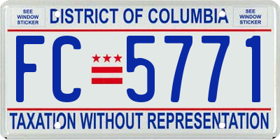 DC license plate FC5771