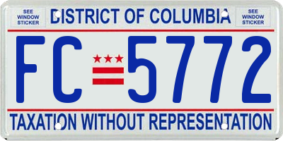 DC license plate FC5772