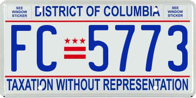 DC license plate FC5773