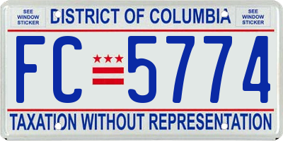 DC license plate FC5774