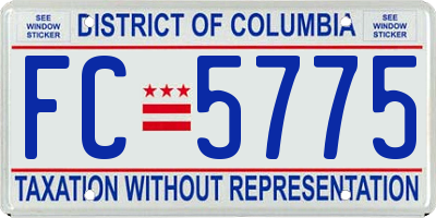 DC license plate FC5775