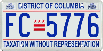 DC license plate FC5776