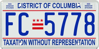 DC license plate FC5778