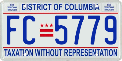 DC license plate FC5779