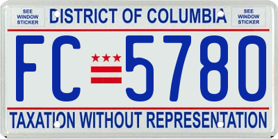 DC license plate FC5780