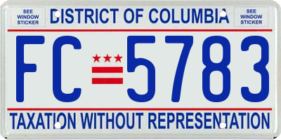 DC license plate FC5783