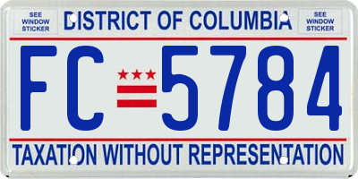 DC license plate FC5784