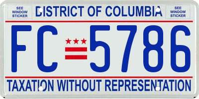 DC license plate FC5786