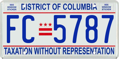 DC license plate FC5787