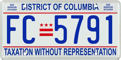 DC license plate FC5791