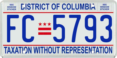 DC license plate FC5793