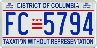 DC license plate FC5794