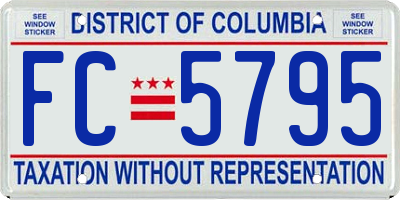 DC license plate FC5795