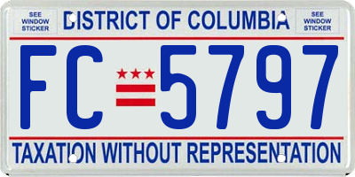 DC license plate FC5797