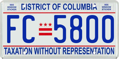 DC license plate FC5800