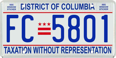 DC license plate FC5801