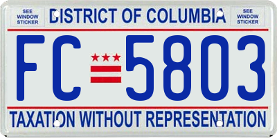 DC license plate FC5803