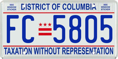 DC license plate FC5805