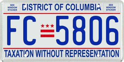 DC license plate FC5806