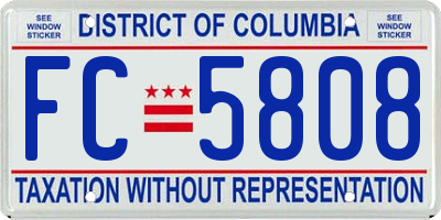 DC license plate FC5808