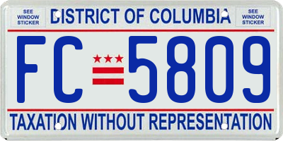 DC license plate FC5809