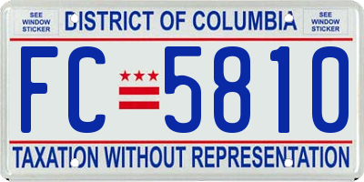 DC license plate FC5810