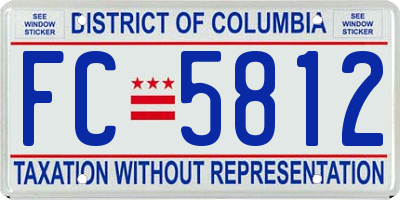 DC license plate FC5812