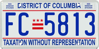 DC license plate FC5813