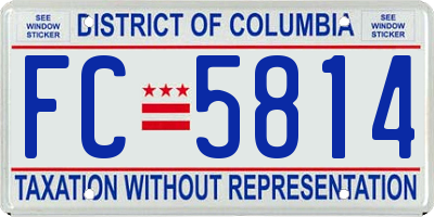 DC license plate FC5814