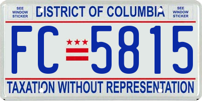 DC license plate FC5815