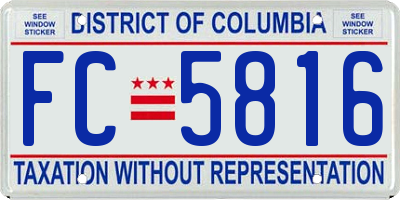 DC license plate FC5816