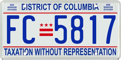 DC license plate FC5817