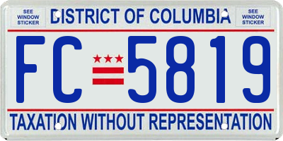 DC license plate FC5819