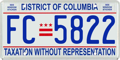 DC license plate FC5822