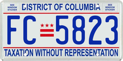 DC license plate FC5823