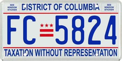 DC license plate FC5824