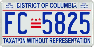 DC license plate FC5825