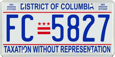 DC license plate FC5827