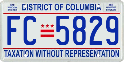 DC license plate FC5829