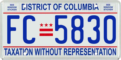 DC license plate FC5830