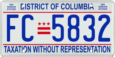 DC license plate FC5832