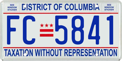 DC license plate FC5841