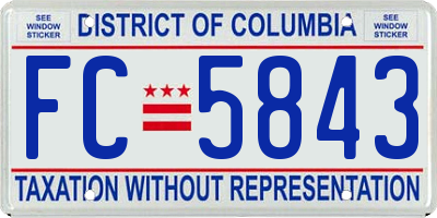 DC license plate FC5843