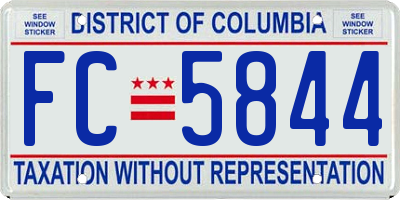 DC license plate FC5844