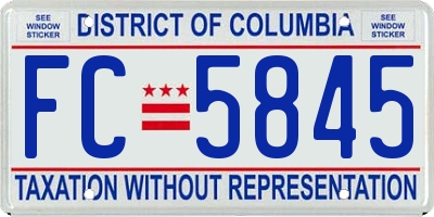 DC license plate FC5845