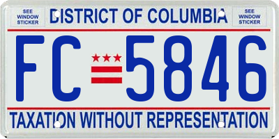 DC license plate FC5846