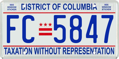 DC license plate FC5847