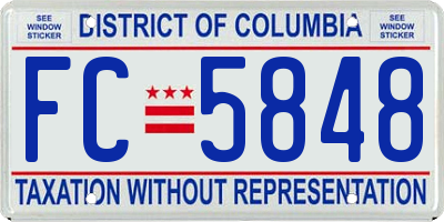 DC license plate FC5848