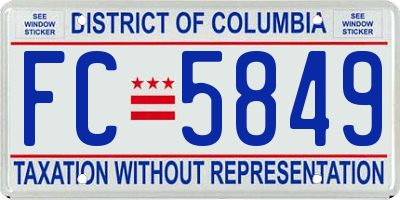 DC license plate FC5849