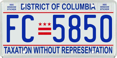 DC license plate FC5850